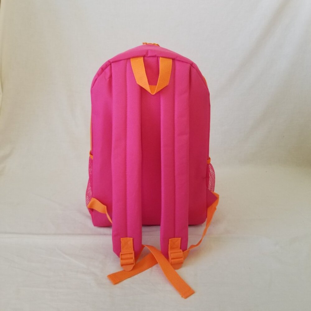 New! Lightweight Pink & Orange Basic Backpack W/B… - image 8